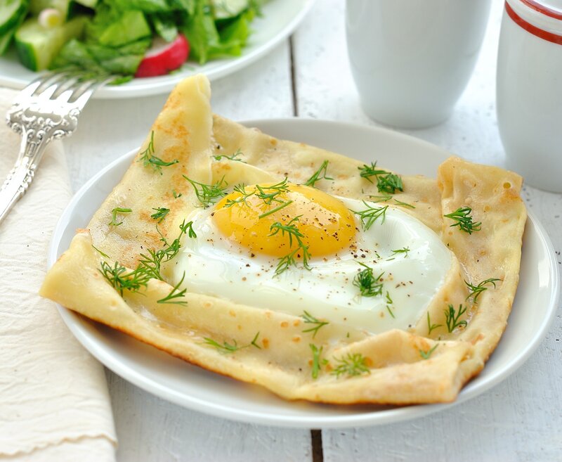 Crepe with Fried Egg