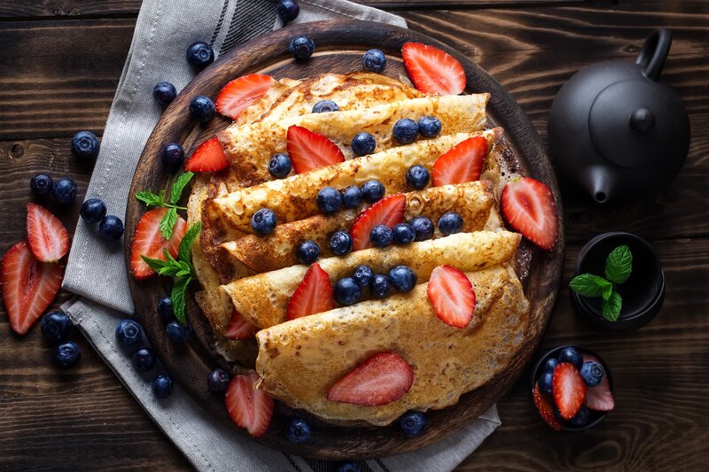Crepes with Berries — Brown