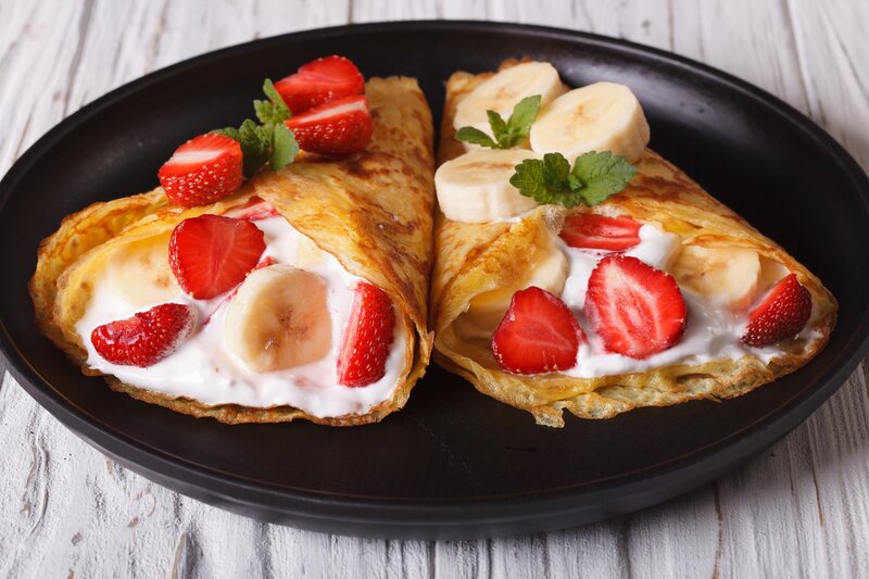 Crepes with Fruit — Brown