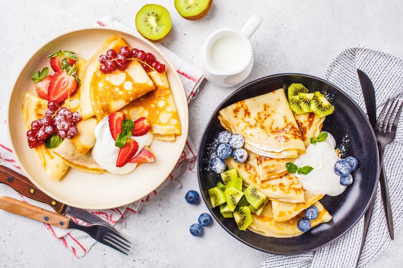 Crepes with Fruit — White