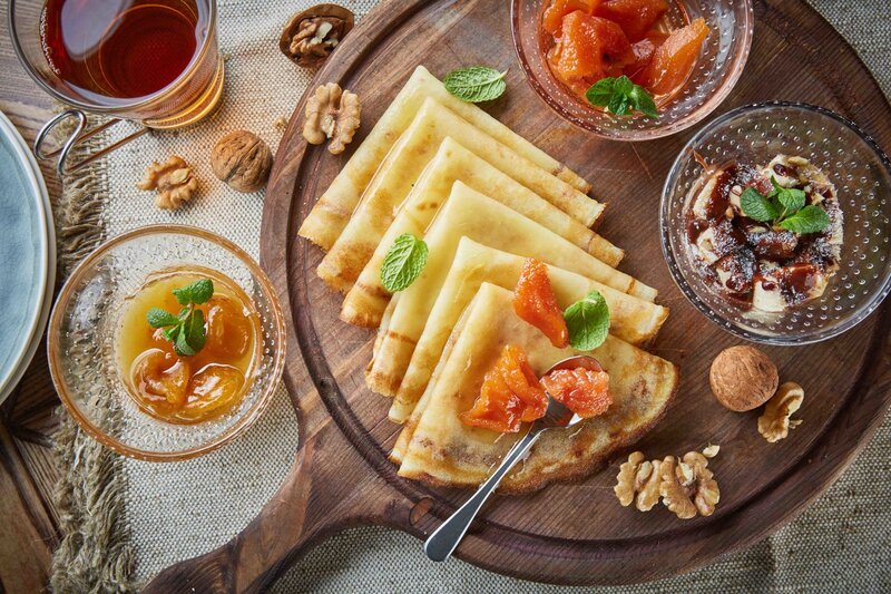 Crepes with Jam and Nuts