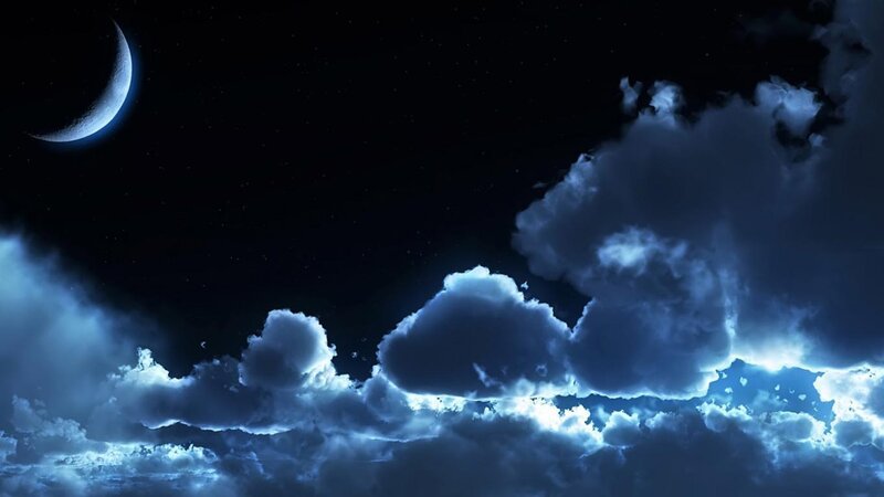 Crescent Moon and Clouds