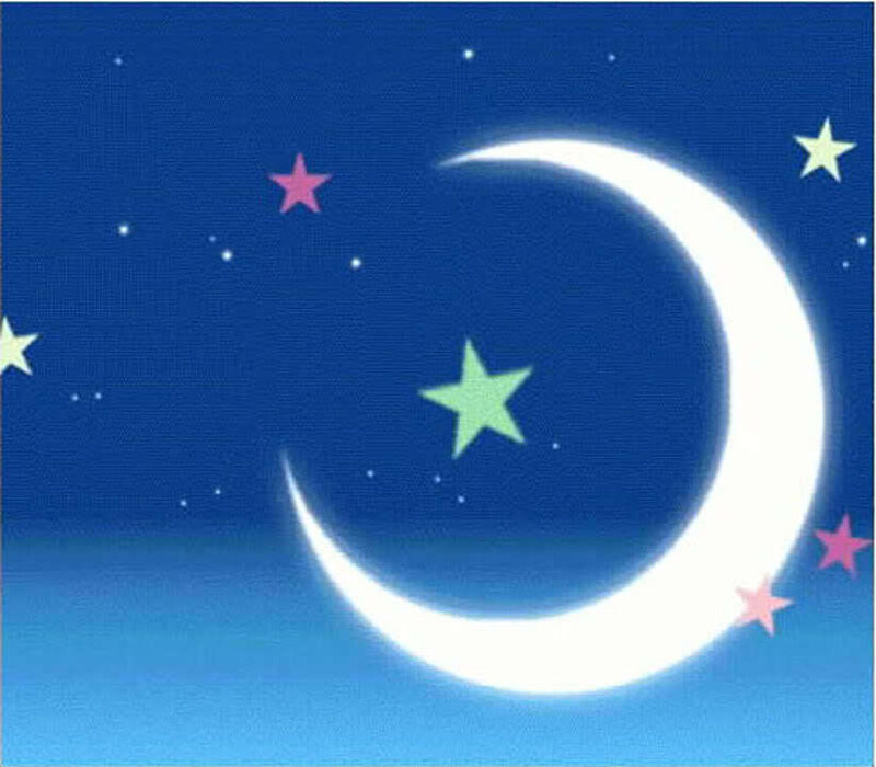 crescent moon and stars