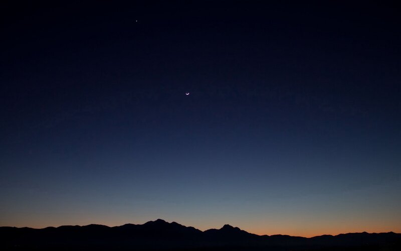 Crescent Moon and Stars — Dark Blue