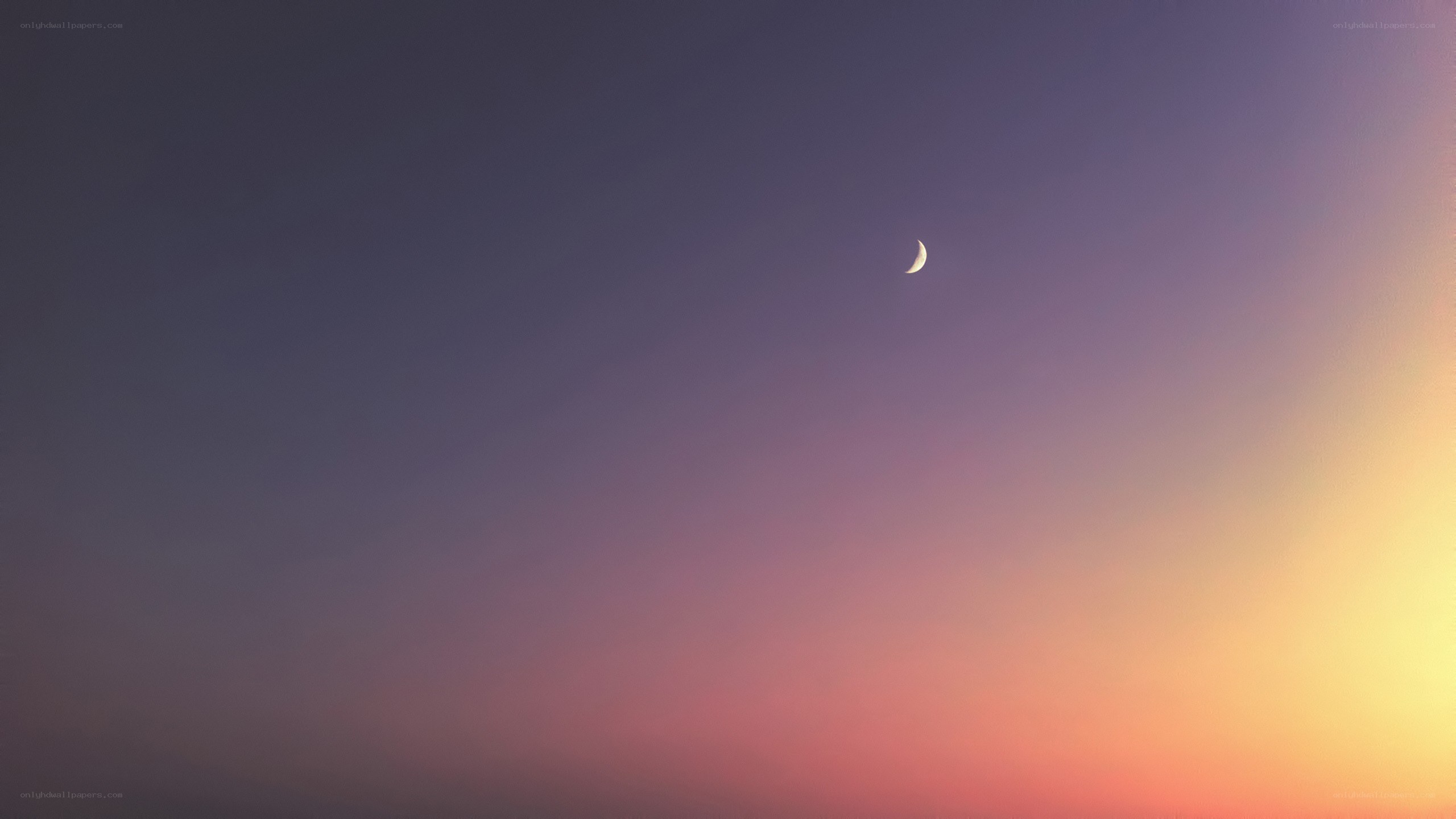 Crescent moon at sunset