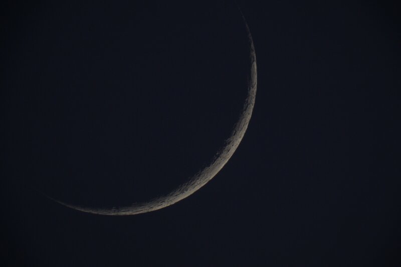 Crescent Moon — Black, Serene, Night, Photograph