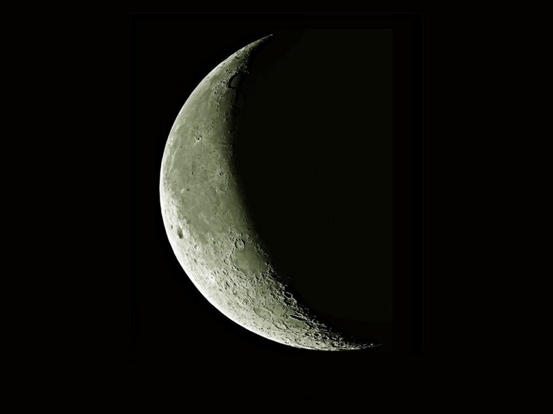 Crescent Moon — Gray, Dramatic