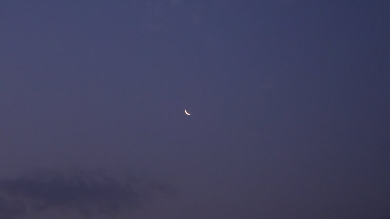 Crescent Moon in Sky — Purple