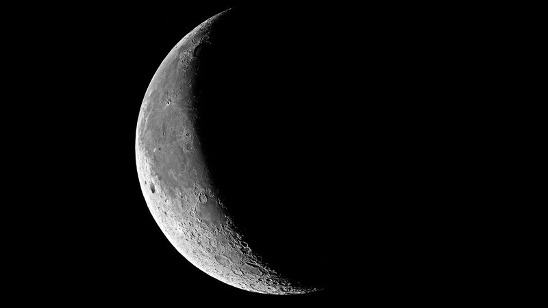 Crescent Moon in Space