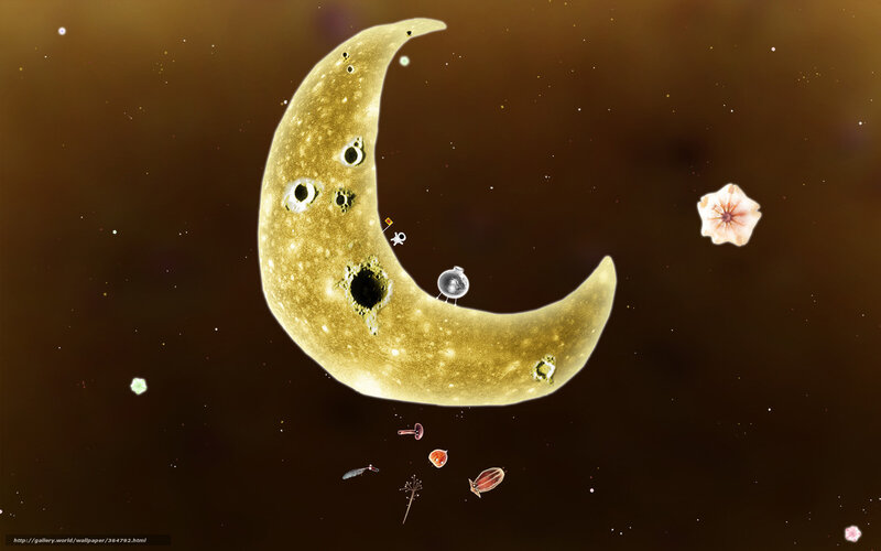 Crescent Moon in Space — Gold