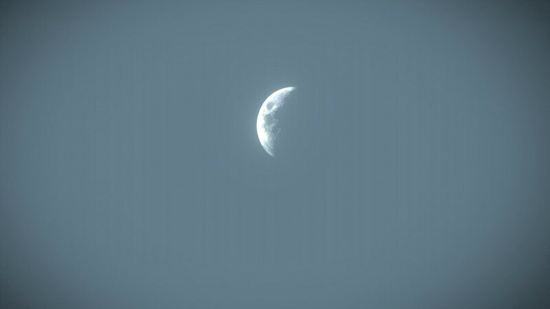 Crescent moon in the sky