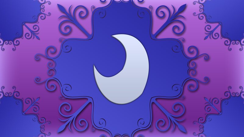 crescent moon with floral pattern