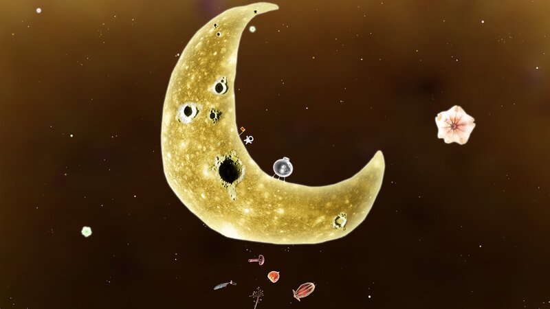 Crescent Moon with Objects