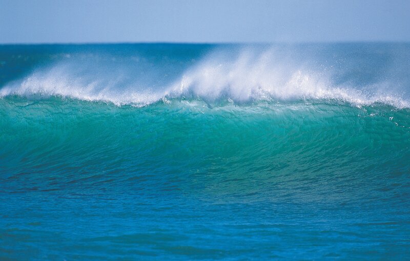 Cresting ocean wave