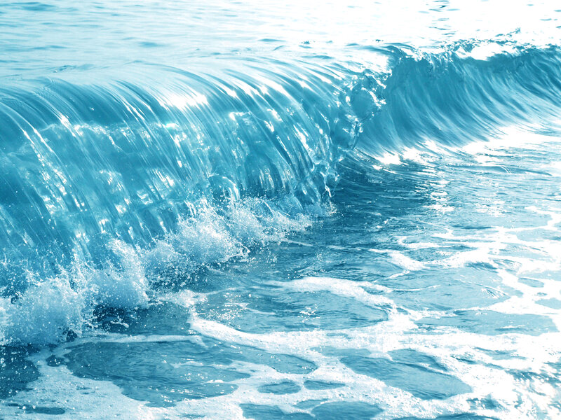 Cresting ocean wave