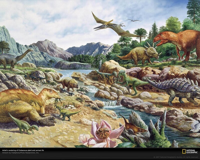 Cretaceous life scene