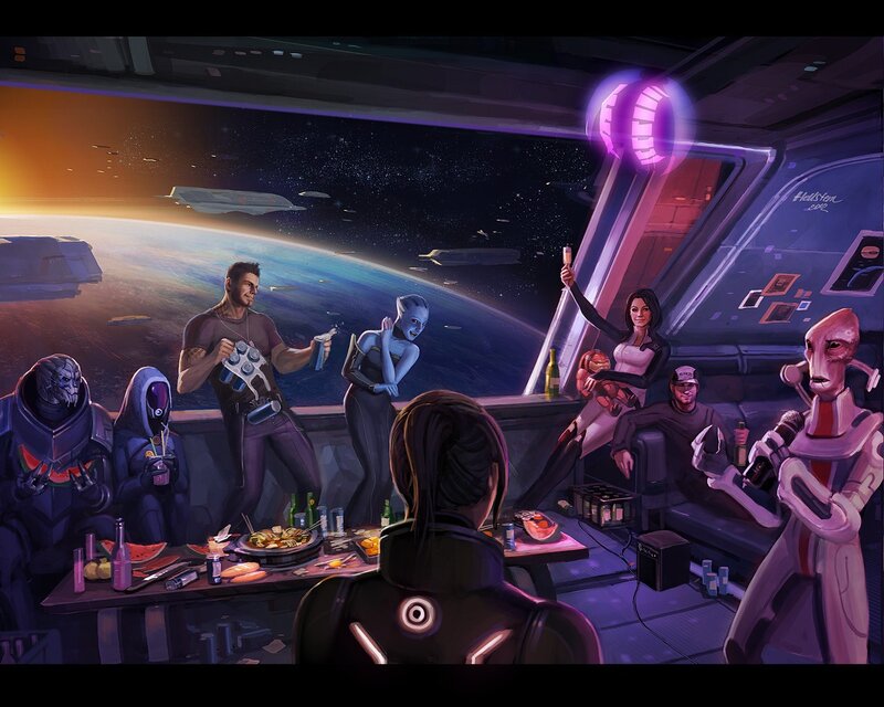 Crew celebration in space
