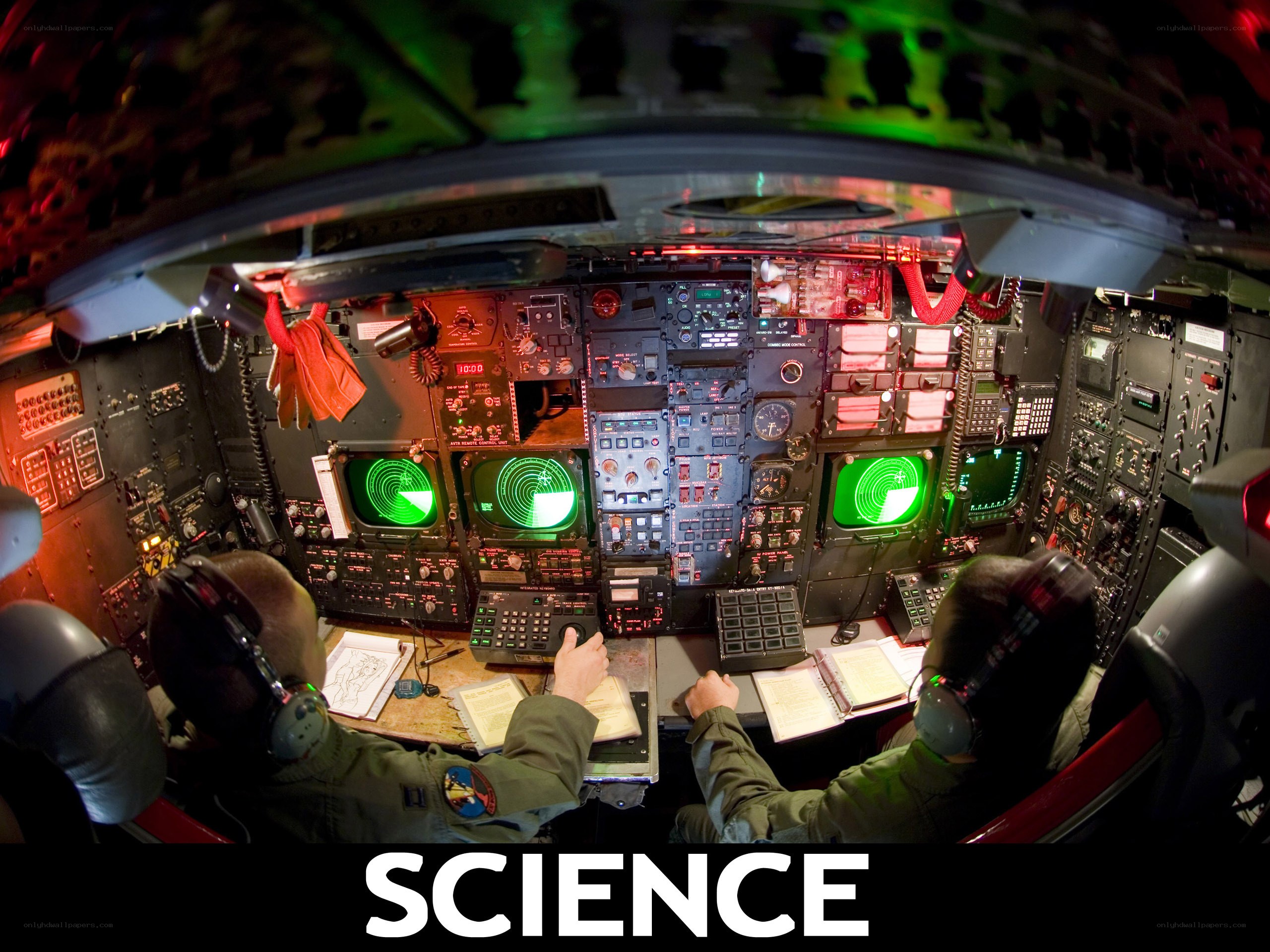 Crew in aircraft cockpit