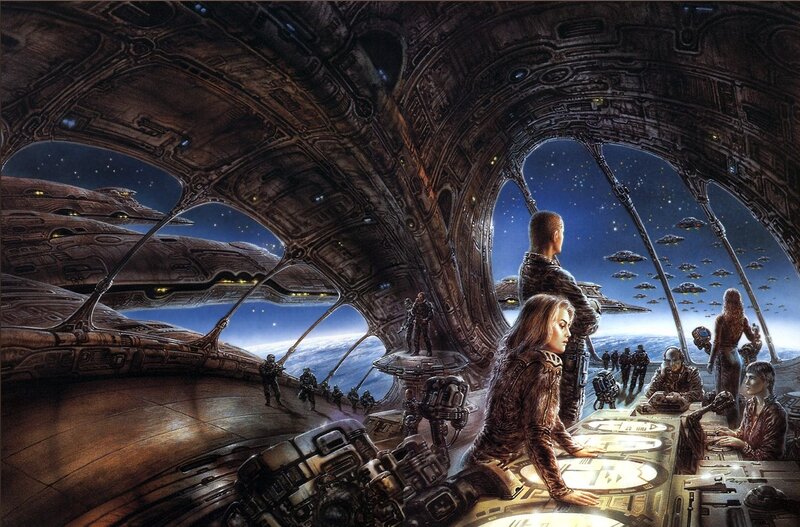 Crew in Spaceship Bridge — Brown