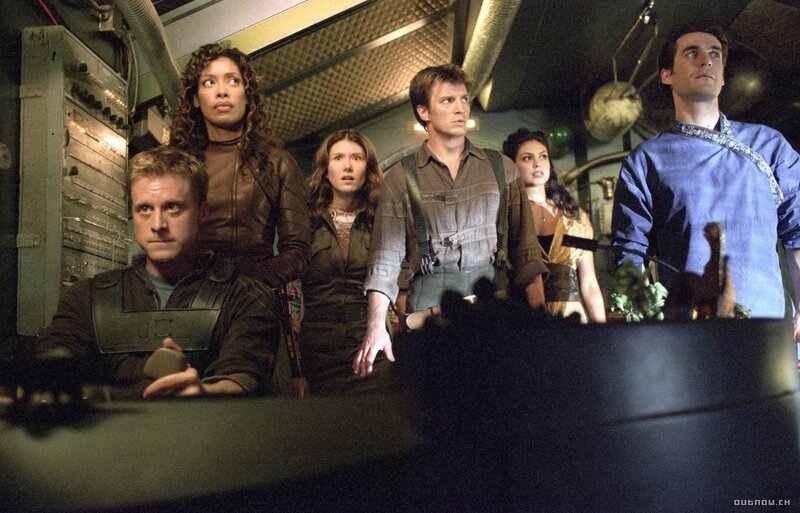 crew in spaceship corridor