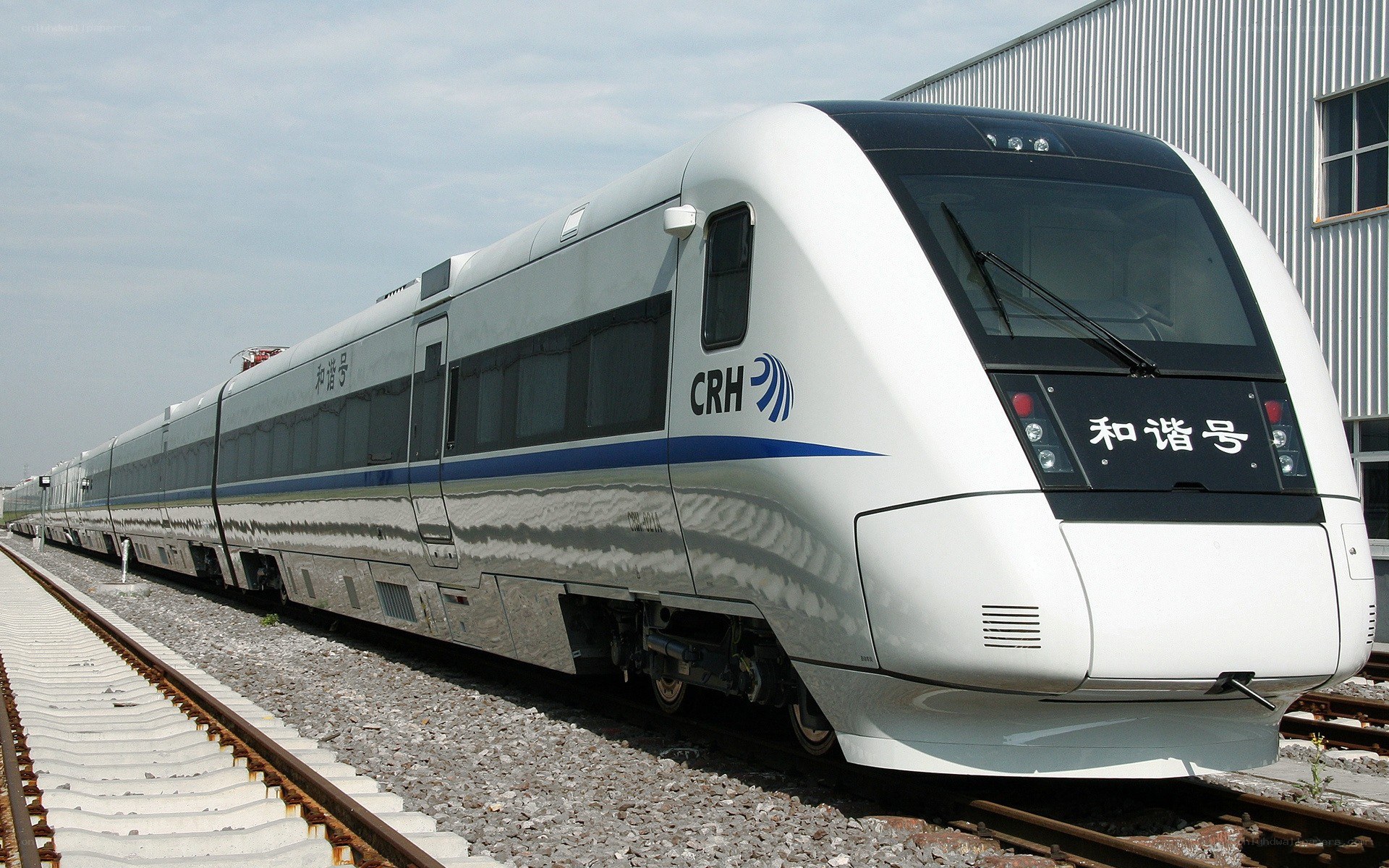 CRH high-speed train on tracks