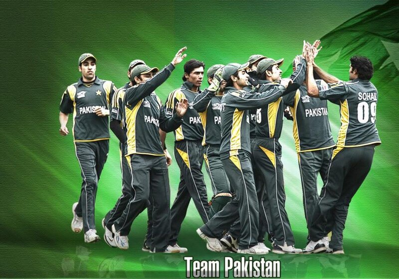 Cricket Team Celebrating — Green