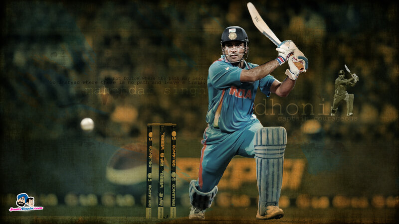 Cricketer Batting — Blue, Dramatic, Photograph