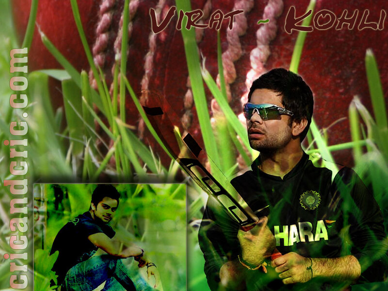 Cricketer Holding Bat — Green