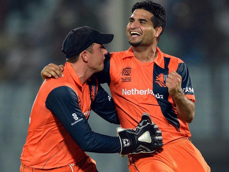Cricketers Celebrating — Orange, Celebratory