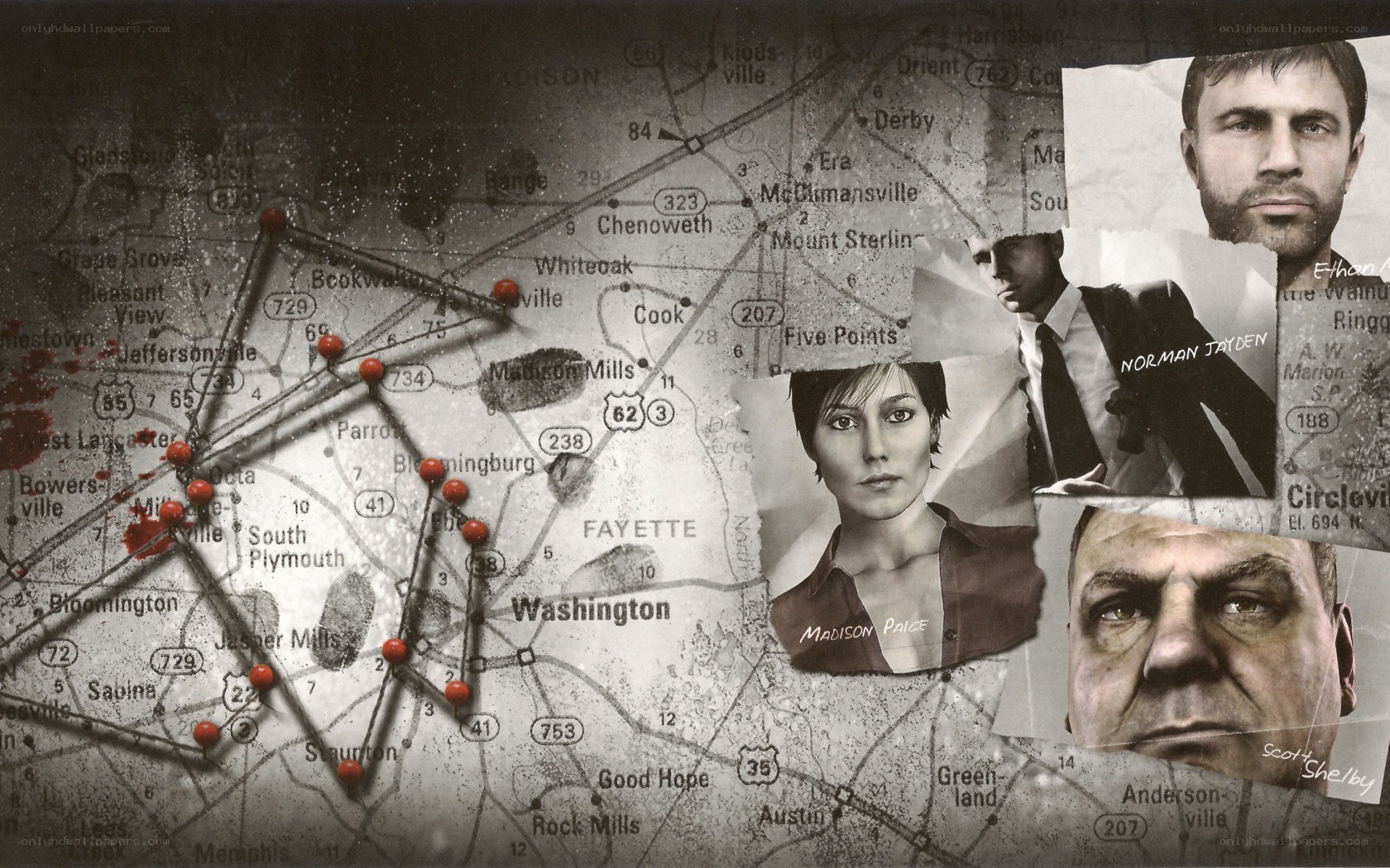crime map with character portraits