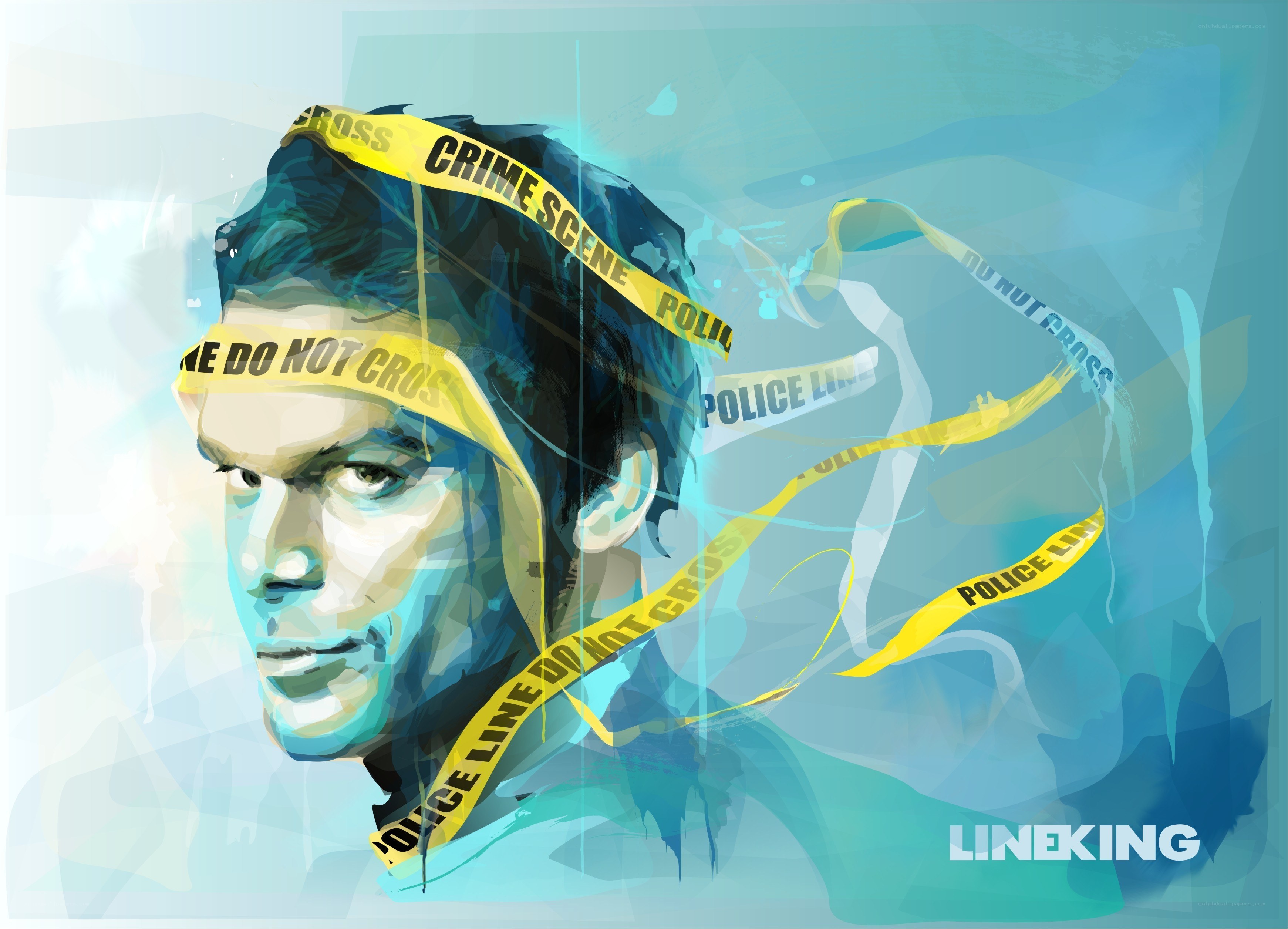crime scene tape portrait