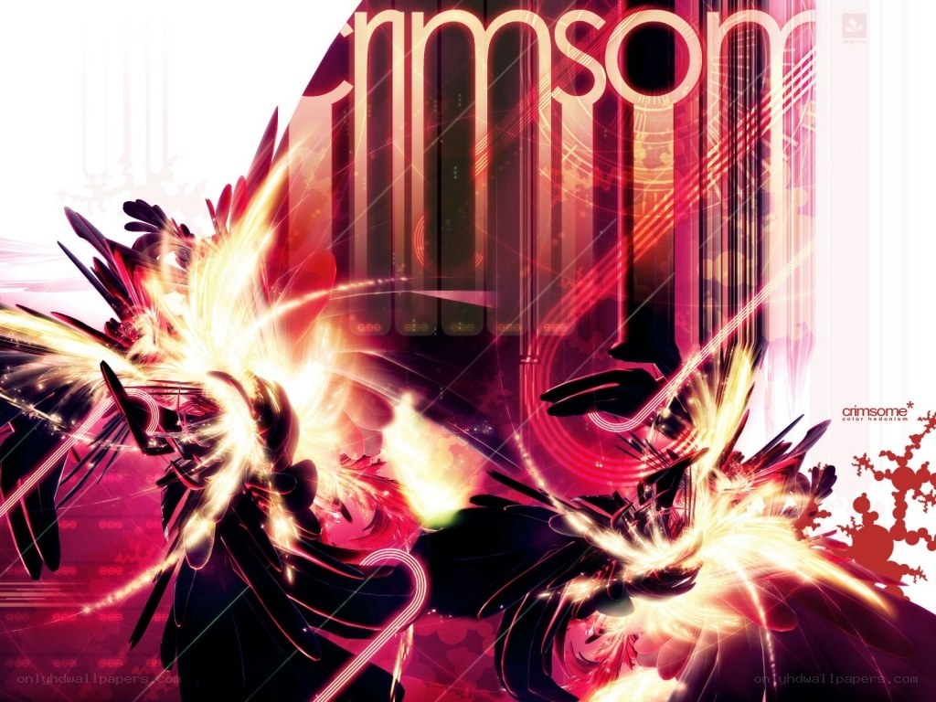 Crimson abstract digital art