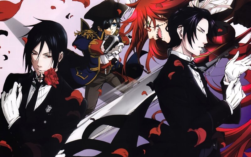 Crimson rose petals and swords