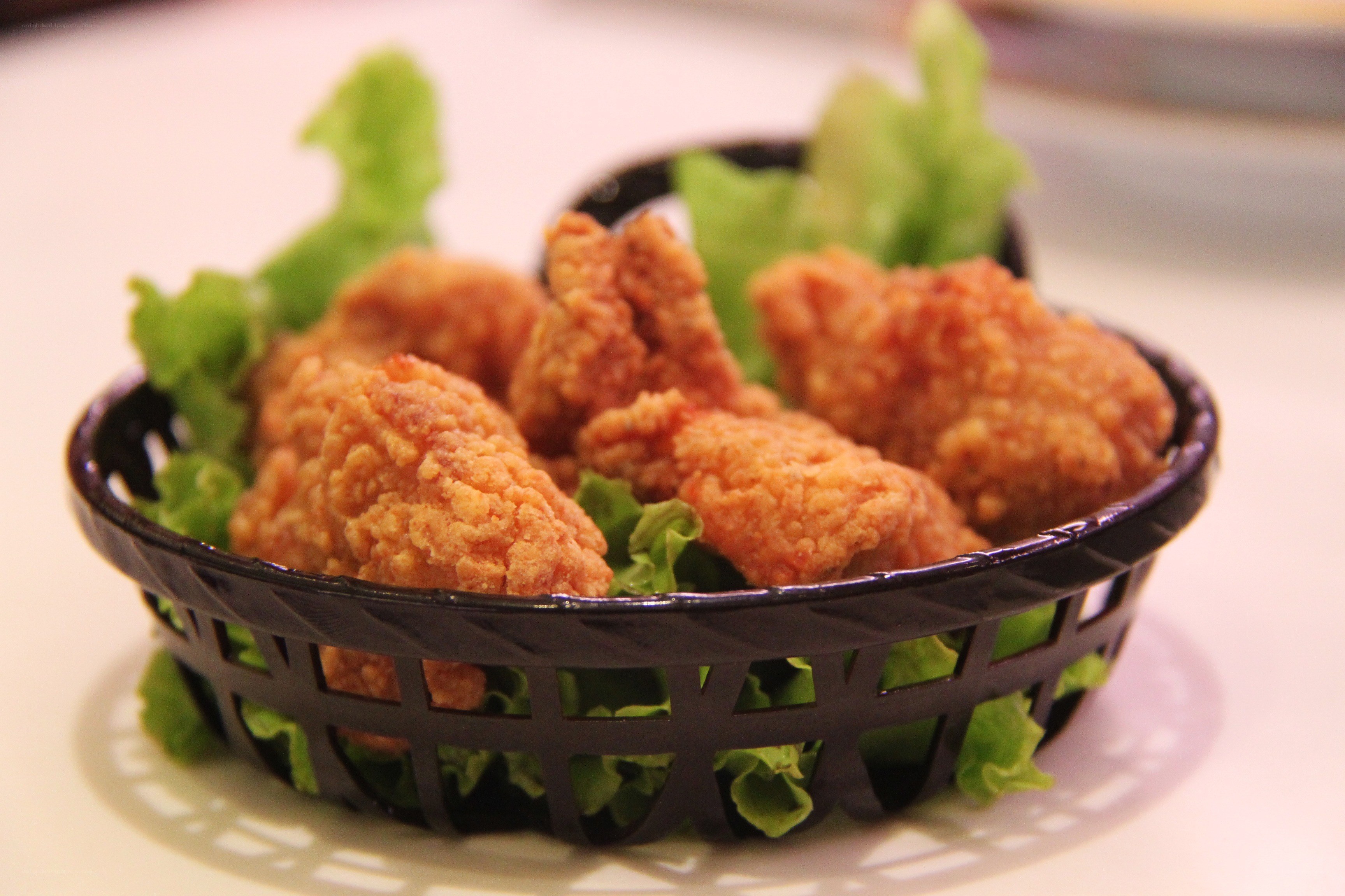 Crispy fried chicken in basket