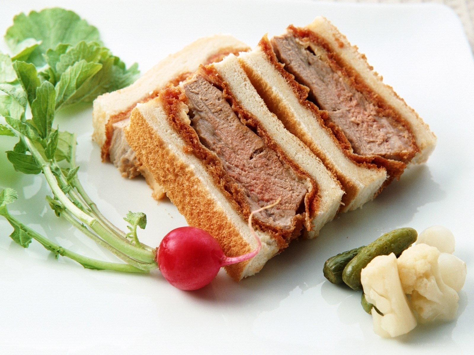 Crispy pork sandwich with vegetables