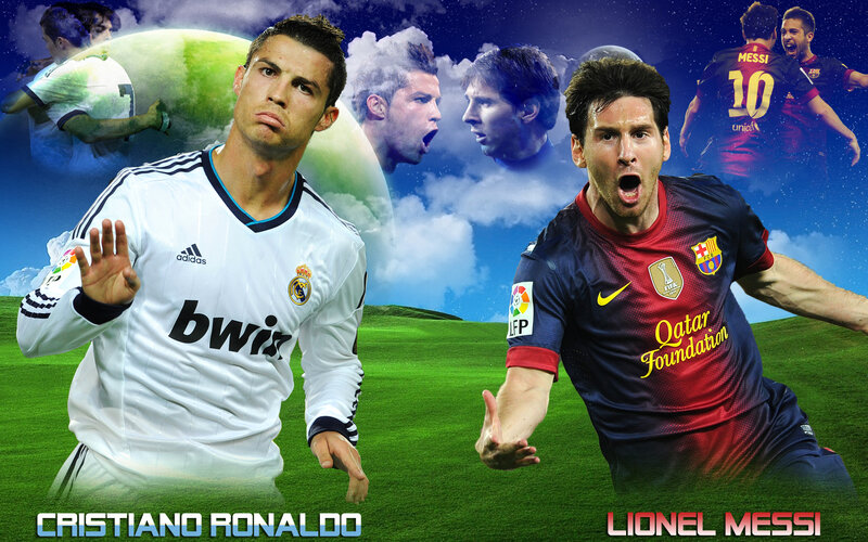 Cristiano Ronaldo and Lionel Messi — Green