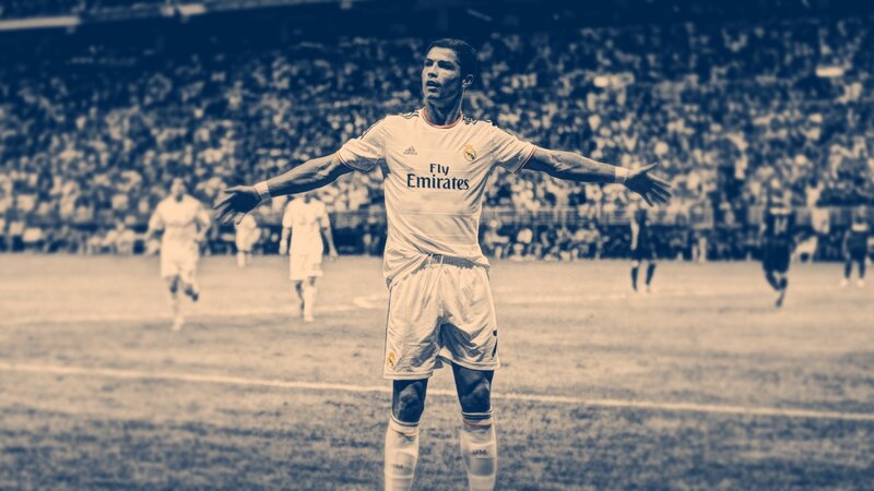 Cristiano Ronaldo celebrates on field