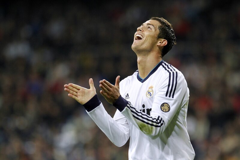 Cristiano Ronaldo Celebrating — White, Celebratory, Night, Photograph, Soccer Player