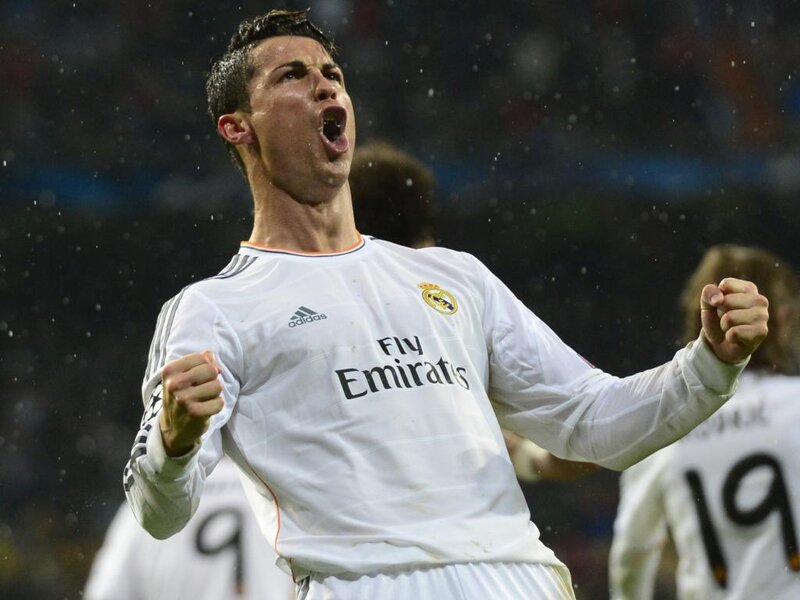 Cristiano Ronaldo Celebrating — White, Intense