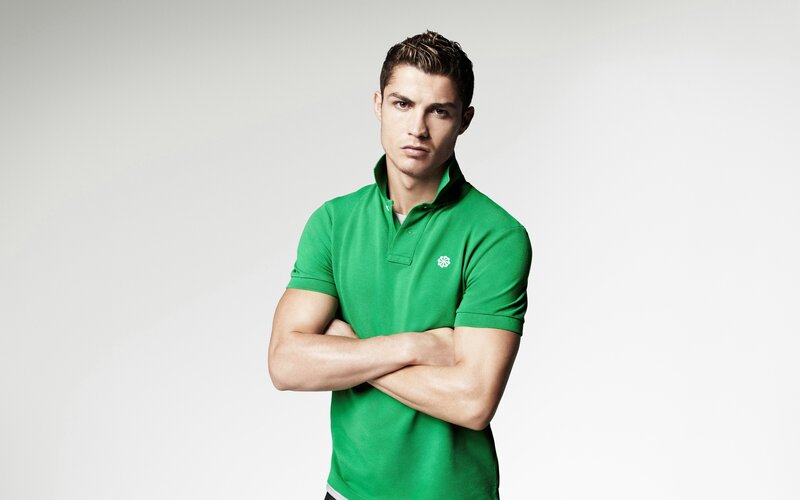 Cristiano Ronaldo in green polo