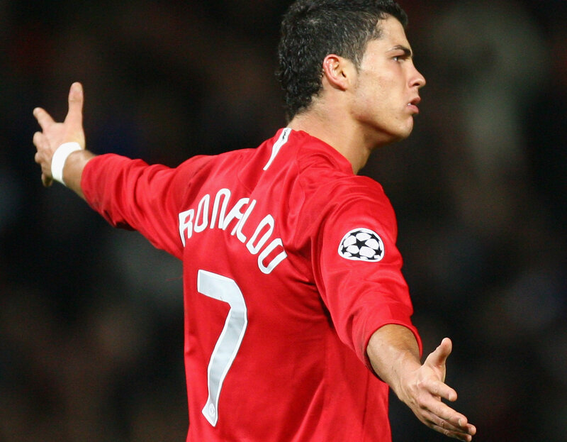 Cristiano Ronaldo in red jersey