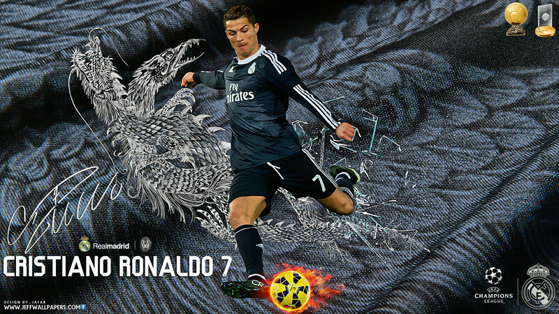 Cristiano Ronaldo Kicking Ball — Black, Dramatic