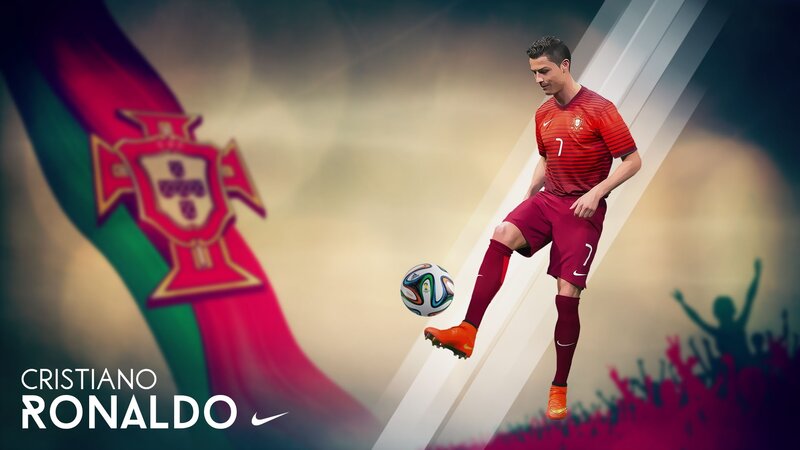 Cristiano Ronaldo Kicking Ball — Red, Dynamic