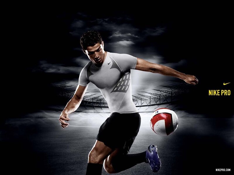 Cristiano Ronaldo kicking soccer ball