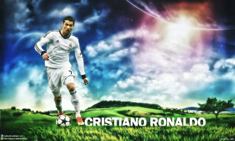 Cristiano Ronaldo on Field — Green, Dramatic