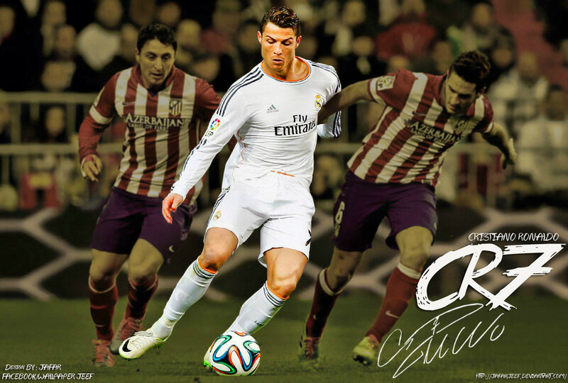 Cristiano Ronaldo Playing Soccer — White
