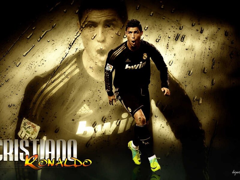 Cristiano Ronaldo Running — Black, Dramatic, Digital Art