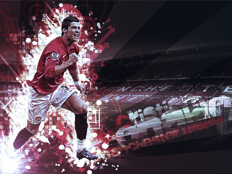 Cristiano Ronaldo Running — Red, Dynamic, Night
