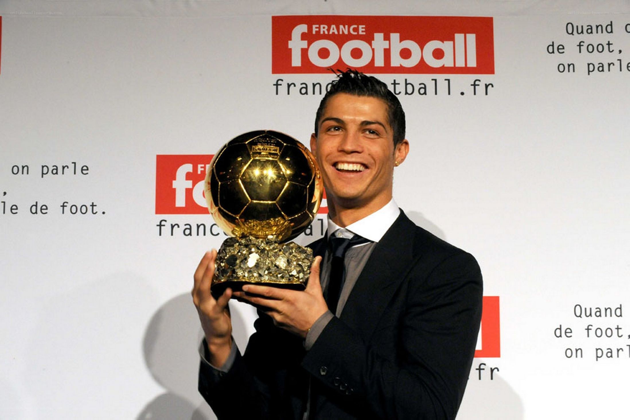 Cristiano Ronaldo with Ballon d'Or