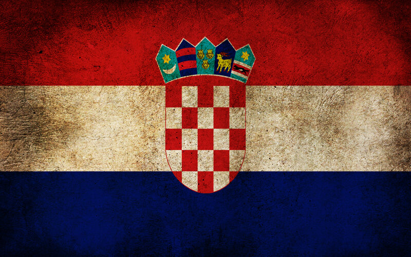 Croatian Flag with Coat of Arms — Red, Patriotic